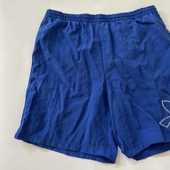 Vintage Adidas Swim Trunks Y2K Trefoil Logo Lined Board Shorts Blue 3 Stripe 90s - Picture 2 of 11